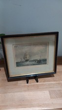 Victorian Maritime Print-North Foreland Kent c.1870 Framed Coastal Sailing Ship
