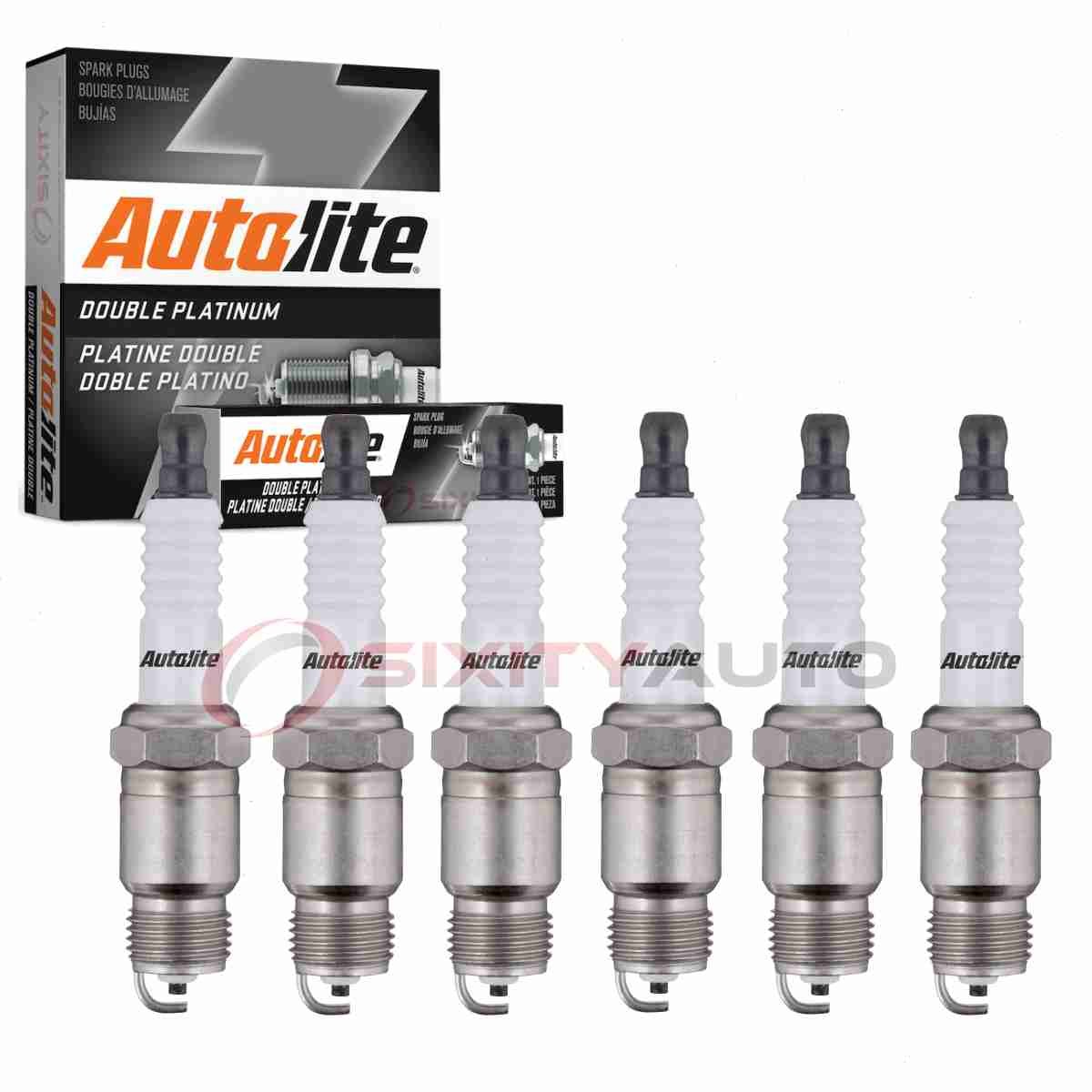 6 pc Autolite Double Platinum Spark Plugs for 1989-1995 Chevrolet G20 4.3L ii