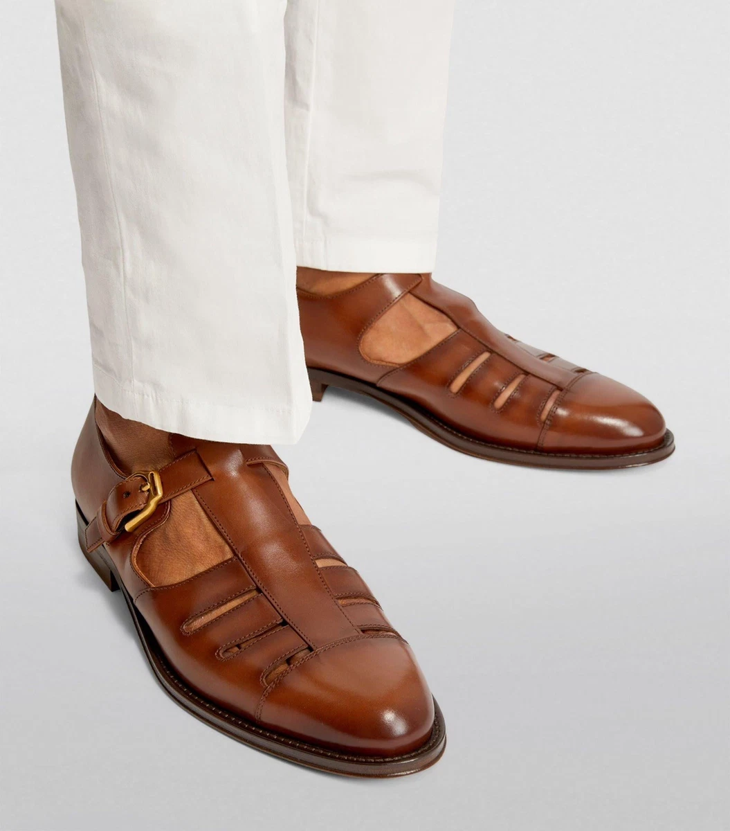 Ralph Lauren Purple Label Leather Upper Brown Dress Shoes 
