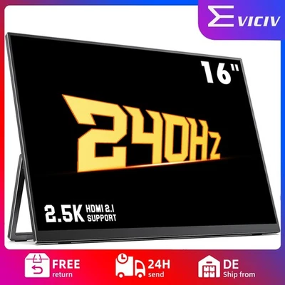 EVICIV UGame C2 Pro 2K 240Hz Monitor Gaming 16,0 Pollici Display Gioco Portatile 100% sRGB