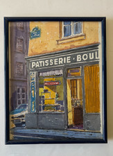 AQUARELLE SIGNÉE CAWIAN DATÉE 1990 BOULANGERIE PATISSERIE PARIS