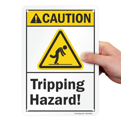  Caution - Tripping Hazard  Sign | 7'' X 10'' Plastic