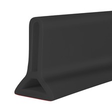 DLYYPLUS 98" Collapsible Shower Threshold Water Dam 98 Inch, Black