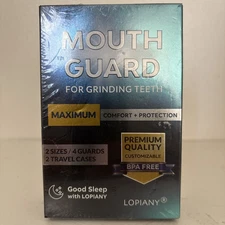 Night Guard for Teeth Grinding & Clenching  2 sizes/4 Guards + 12 Cleaning Tabs