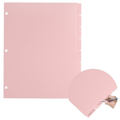 Pink 8Set Binders Dividers with Tabs, 3Hole Punch Folder Dividers, Extra Wide...