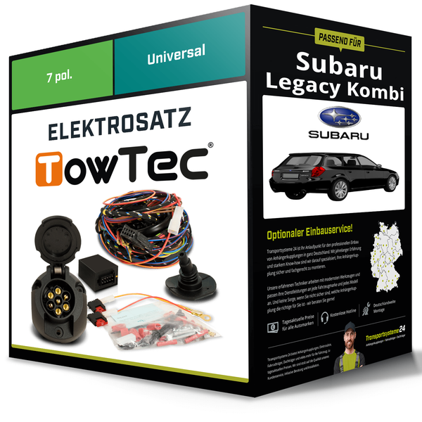 Elektrosatz 7-Pol Universell für Subaru Legacy Kombi 10.1998-08.2003 ABE Towtec-image