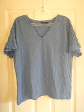 ladies preowned marks and spencer top size 16 v neck short sleeve