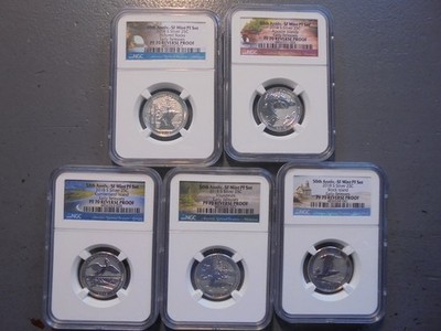 2018 S 50th Aneversary Reverse Proof Silver Quarter Set NGC PF70