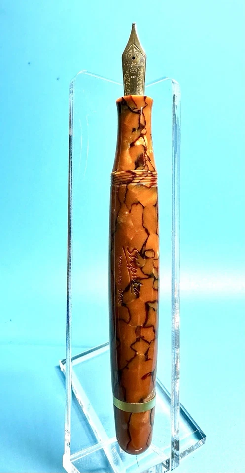 Pluma Estilográfica Pistón Stipula Alter Ego #57/88 Con Oro 14K Plumín Ancho Foto 3 de 4