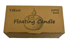 Floating Candles 2" Long Lasting Unscented White For Any Occasion 24 Pack