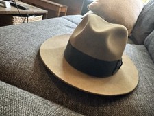 Stetson Temple - Men's Brown Solid Pattern Fedora Hat Size 7 1/4