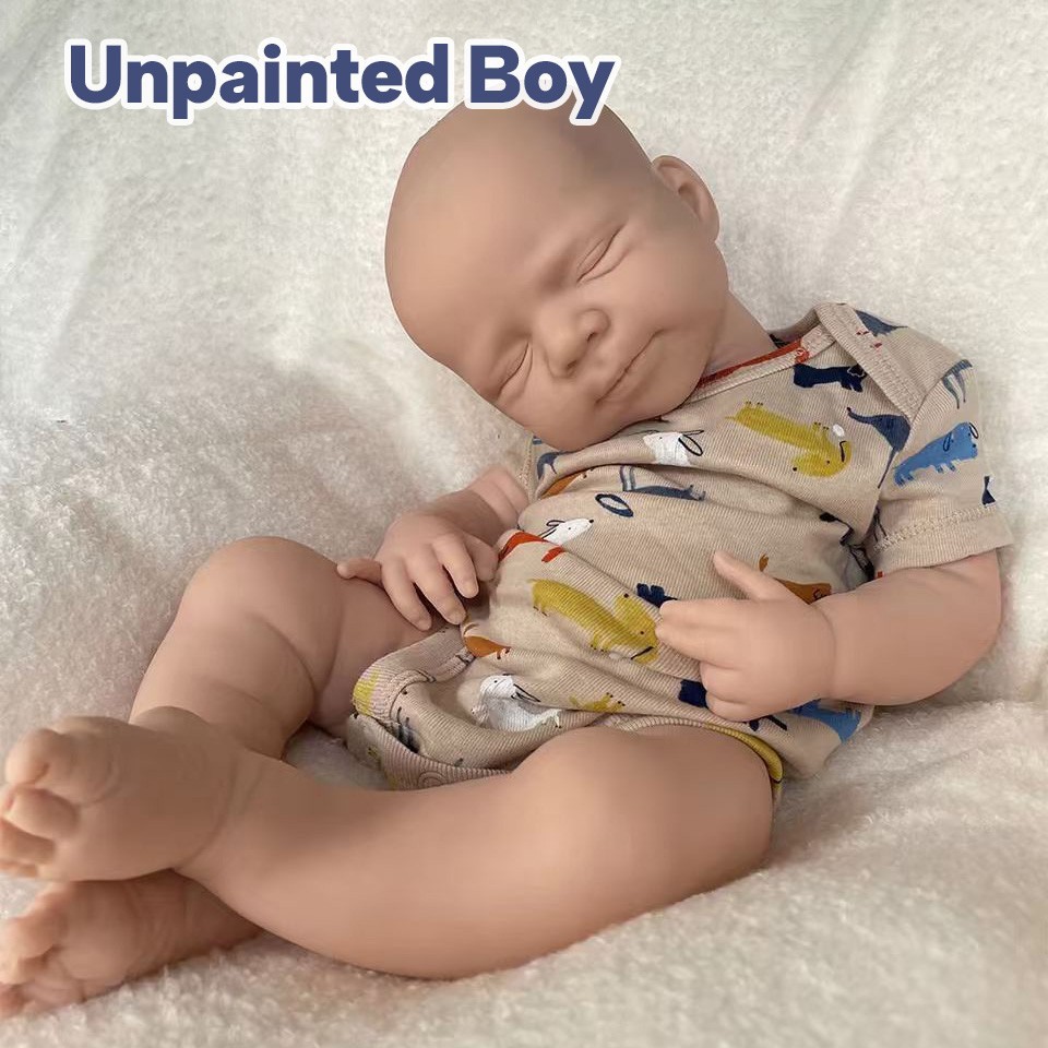 19.68'' Unpainted boy doll, silicone reborn doll, handmade,children's toys,gifts