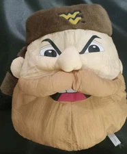 West Virginia 18" Plush Pillow Vintage 90s Mascot Stuffins NFL Head Face Beard