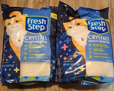Fresh Step Crystals Health Monitor Unscented 2-7Lbs bags 14Lbs Total cat litter