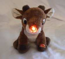 Dan Dee Rudolph The Red Nosed Reindeer Shiny Nose Sitting Plush Singing Light Up