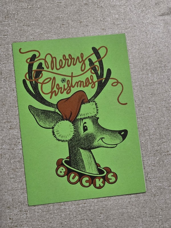 Vintage 1980-81 Milwaukee Bucks Team Issue Christmas Card RARE
