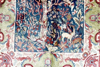 6X4 SPECTACULAR NEW 1000KPSI HI QLTY POWER LOOMED SILK QUOMM HUNTING TURKISH RUG