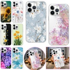 Floral Rubber Protective Cover Phone Case For iPhone 17 Pro Max 14 Plus 13 16 15