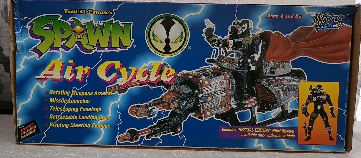 Vintage 1995 McFarlane Toys Spawn Air Cycle Action Figure Set