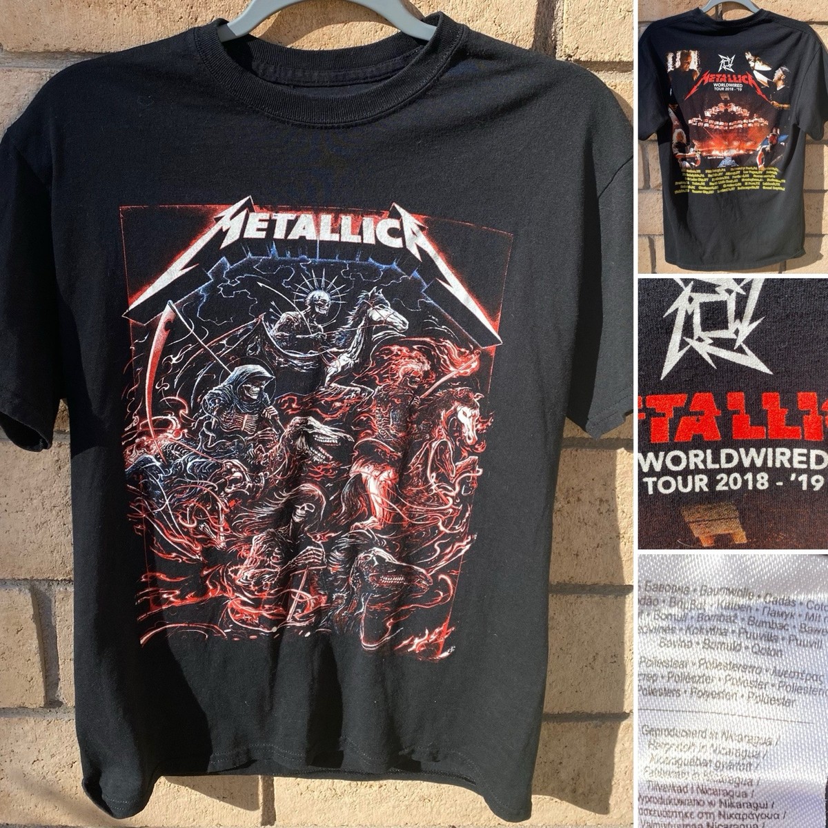 超レアXL！メタリカ WORLD WIRED TOUR 2018 Tシャツ Metallica Worldwired Tour 2018 19 T Shirt Concert Band Tee Size