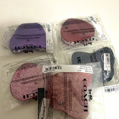 5 Coach Portable Glitter Handheld Make-up Mirror, Multicolor Novelty Plastic