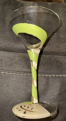 Lolita Love My Martini   Appletini  Hand Painted Glass Recipe Bottom 7  Damaged