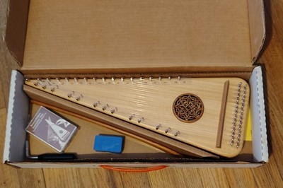 Vintage Unicorn Strings Psaltry Celtic Design with Bow, Resin, Cassette Tape 