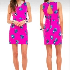 Lilly Pulitzer Pink Floral Mini Dress  Kirkland Size 0  Mambo Back Cutout Preppy