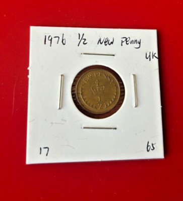 1976 1/2 NEW PENNY UK COIN - NICE WORLD COIN !!!