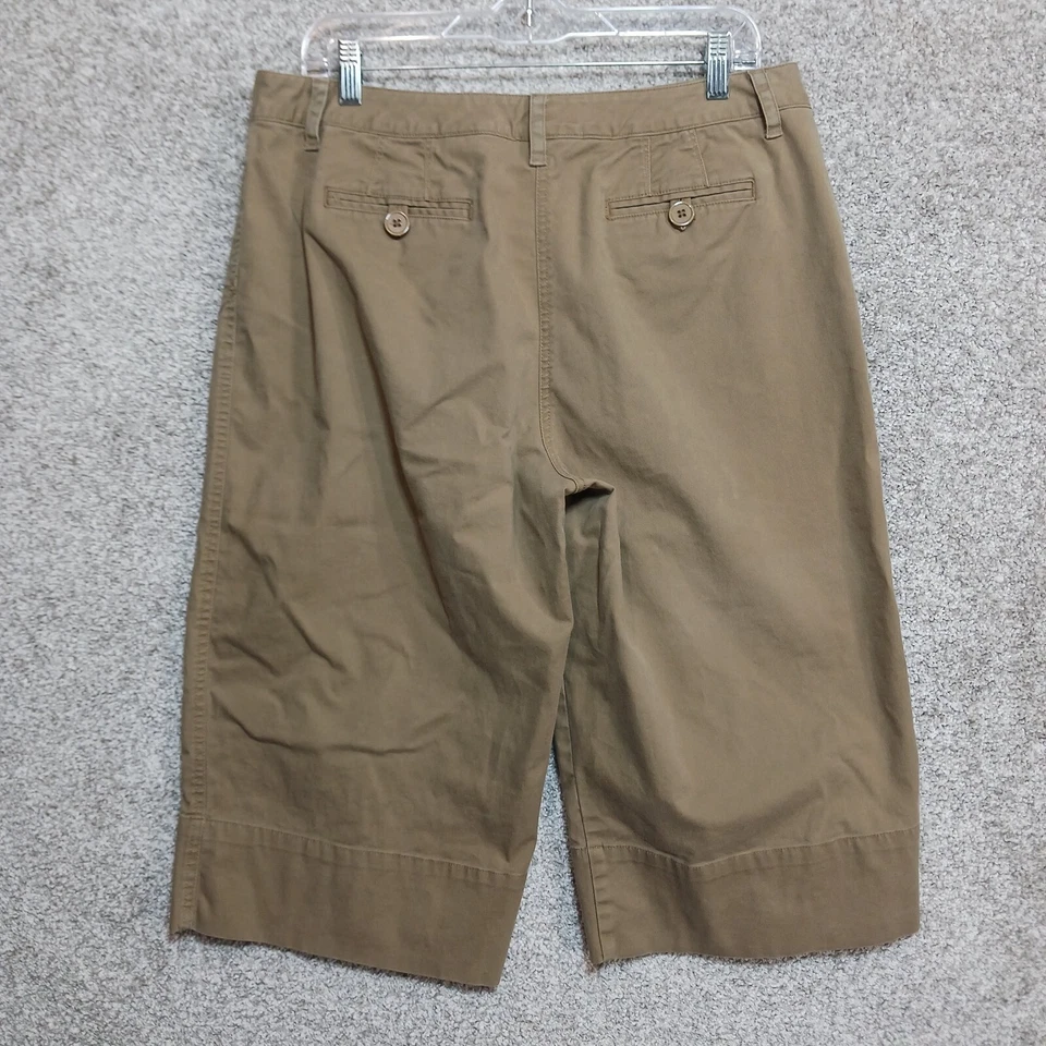Talbots Shorts Womens 16 Brown Petite Stretch Straight Leg Flat Front Canvas - Image 3 of 4