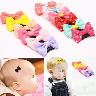 10 PCS Baby Hair Accessory Toddler Girl Hairpins Hair Clips Bows Ribbon Headwear