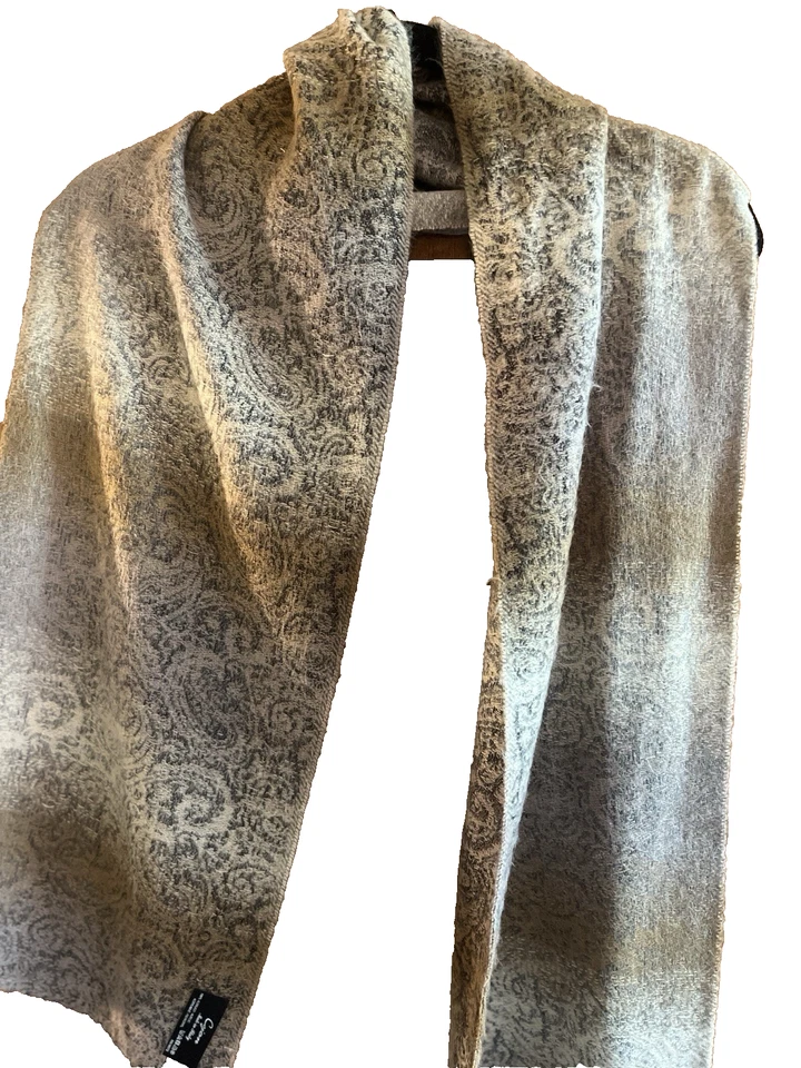 CEJON Beige Ombré Bufanda Flecos Suave Hecho en Italia 11" x 65" Silencioso Lujo Foto 2 de 4