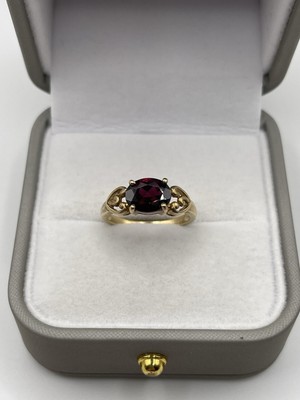 Granatring 9 kt Gold