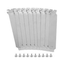 Silver Stainless Steel Case PCI Slot Covers Dust Filter with Screws Set of 10