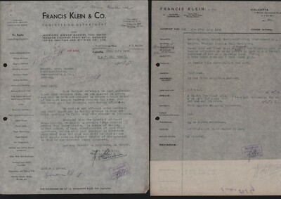 CALCUTTA, Brief 1936, Francis Klein & Co. Stahlsand Stahlkies