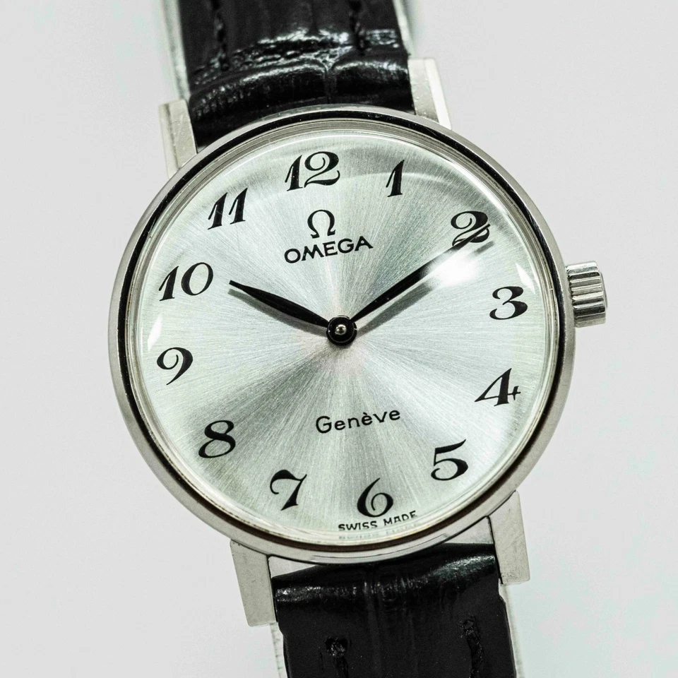 No Tariffs *NEAR MINT* Vintage OMEGA Geneve Cal.625 MT Silver Arabic 25mm Womens - Image 3 of 4