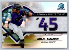 2023 Bowman Chrome #BTP-45 Adael Amador Colorado Rockies Baseball Card