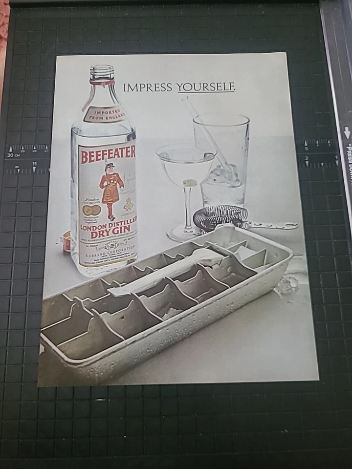 Beefeater London Dry Gin Vintage Print Ad 1972 8x11 Great To Frame - Image 1 of 1