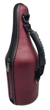 CADDY O Wine Bottle Carrier Maroon Leather Cooler Insulated Complete Set NEW