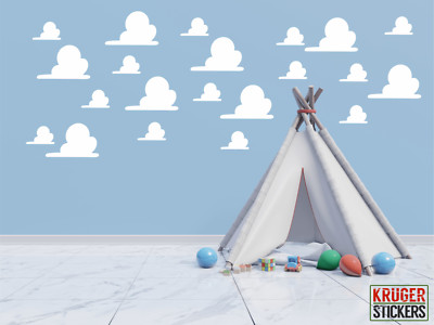 Wolkenaufkleber Toy Story inspiriert Thema Schlafzimmer Wand Vinyl Sticker Wolke 20/40