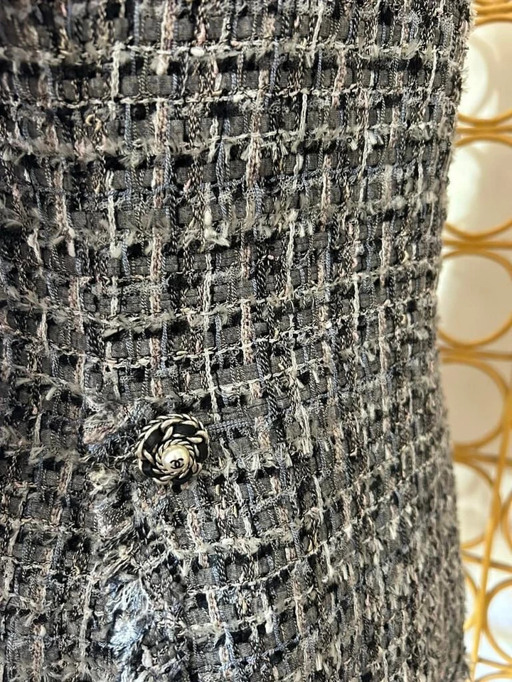 Blazer Chanel Clásico Vintage Azul Gris Foto 4 de 4