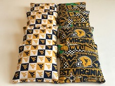 BEAN BAG TOSS GAME CORNHOLE BAGS WEST VIRGINIA MOUNTAINEERS SET OF 8 WVU