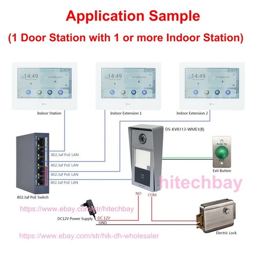 IP Video Intercom DS-KV8113-WME1(C) Door Station Doorbell PoE WiFi + Rain Cover - Afbeelding 5 van 5