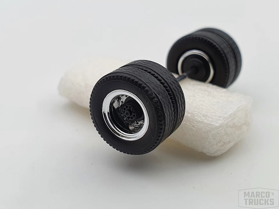 Herpa Radsatz 2tlg chrom/schwarz Medi Hypoid Antriebsachse 690101f /HR27