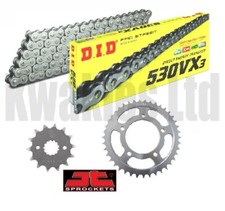 DID Black VX3 X-Ring Chain & JT Sprockets for Suzuki GSXR750 L / M 1990-1991
