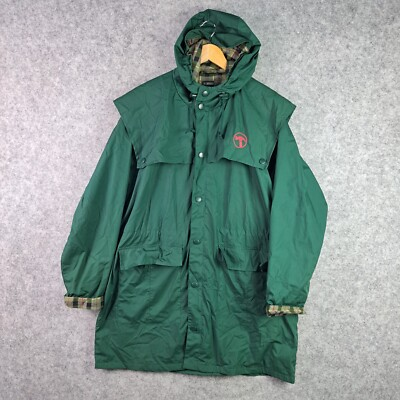 #ad Bunnings Jacket Mens Extra Extra Large XXL Green Rain Hooded Gunit Button 5198 AU $189.95
