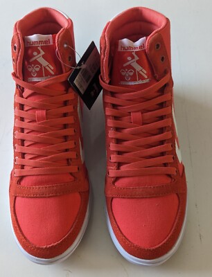 Hummel Turnschuhe.  Uk Größe 4. Helle Koralle mit weißen Akzenten. HighTops. 0501