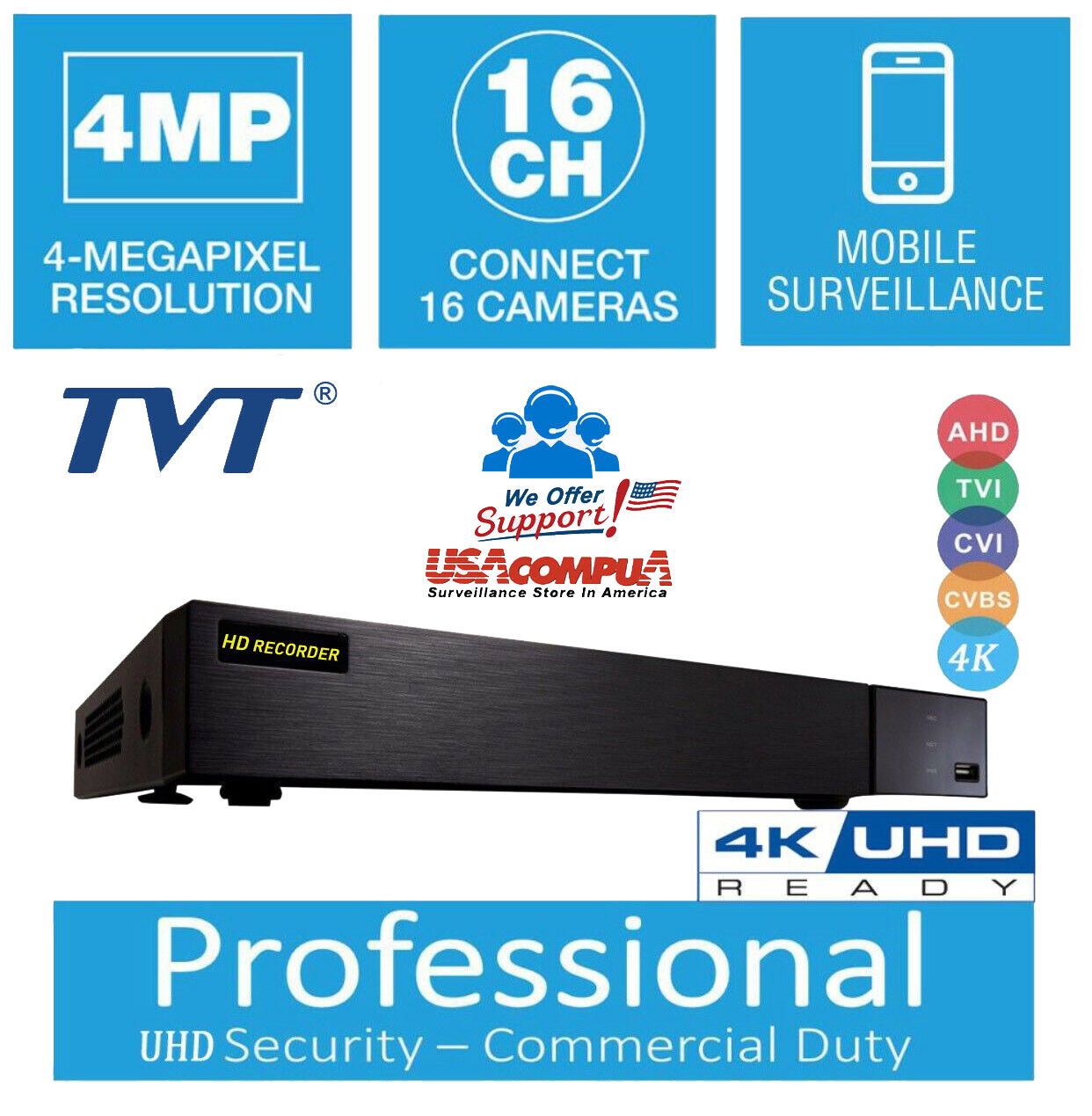 Similar Q-See QTH165 OEM TVT 16 Ch 5MP (ED8216TEPR)-UHD (NO HDD INSTALLED)