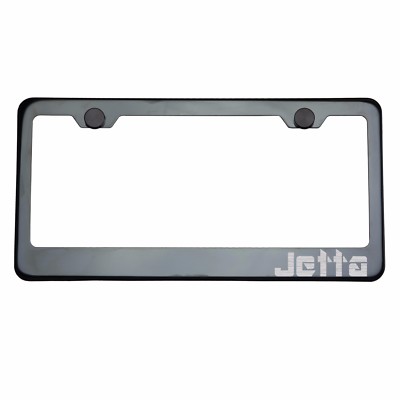 Titanium Gun Metal License Plate Frame Jetta Laser Etched Metal Screw Cap