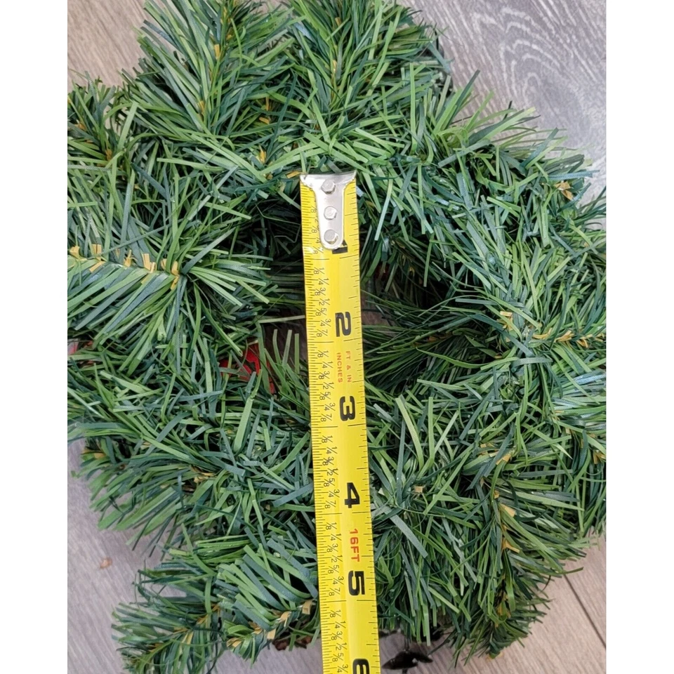 Guirnalda de velas anillo de acebo 9" decoración de Navidad vacaciones vela de 3" Foto 4 de 4